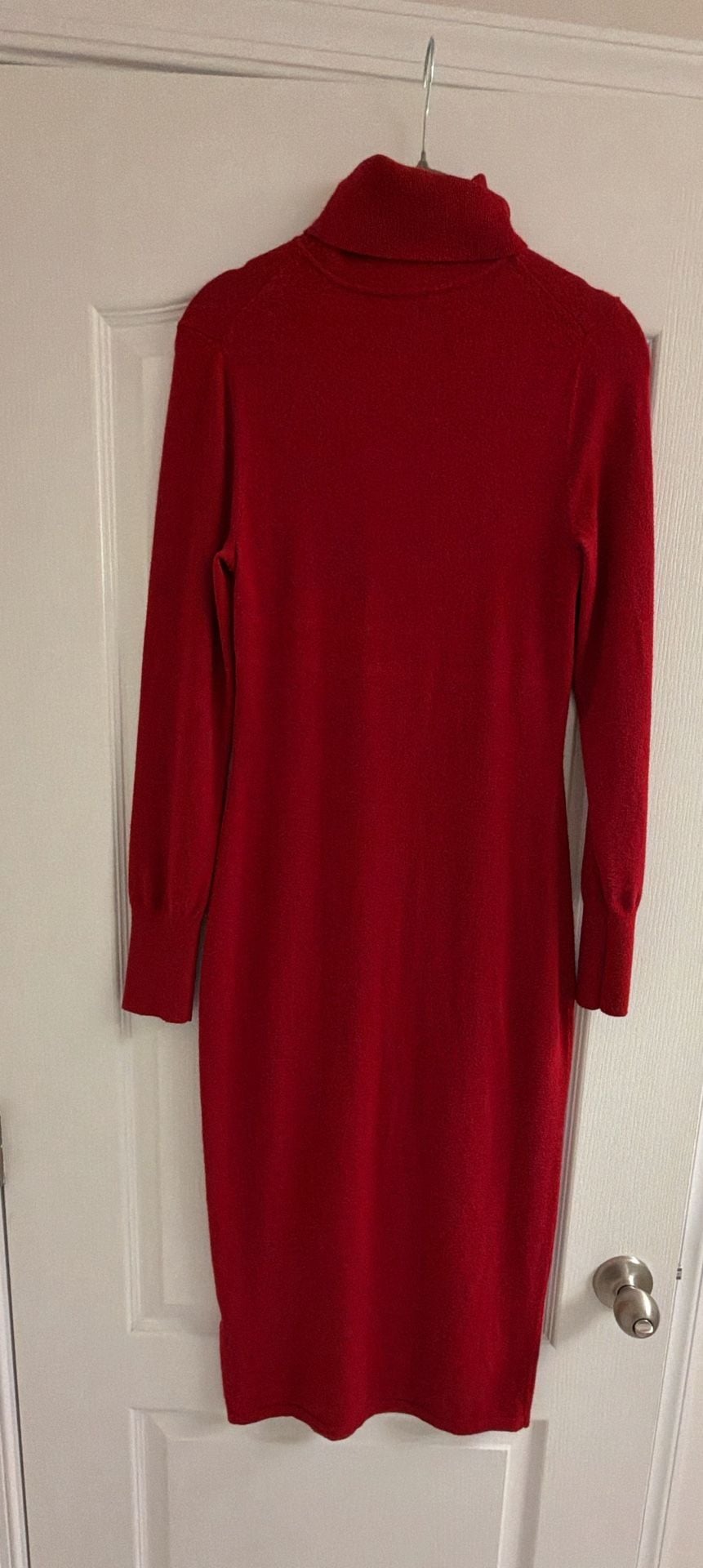 Ribbed Turtleneck Midi Sweater Dress 14