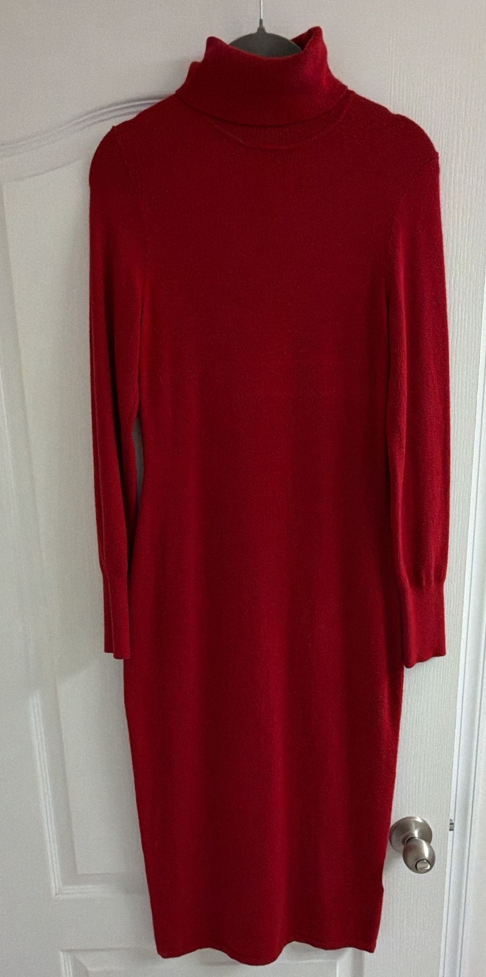 Ribbed Turtleneck Midi Sweater Dress 2