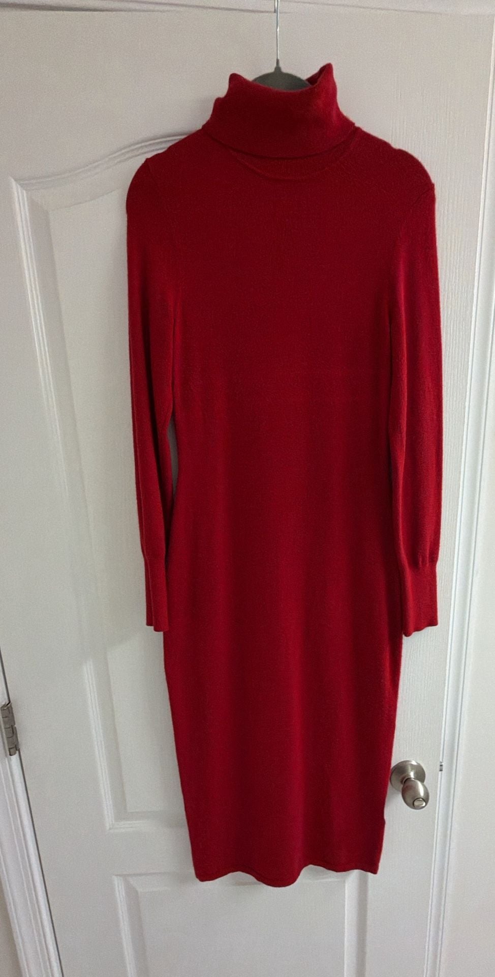 Ribbed Turtleneck Midi Sweater Dress 3