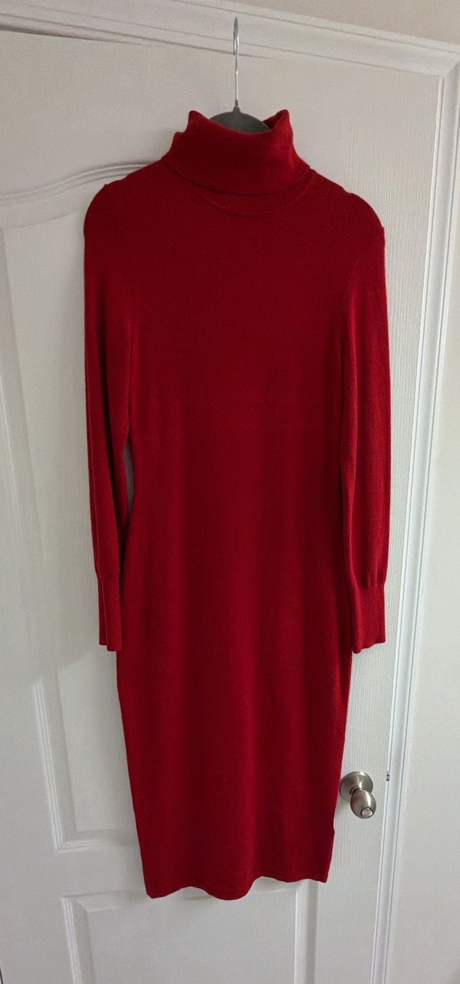 Ribbed Turtleneck Midi Sweater Dress 4