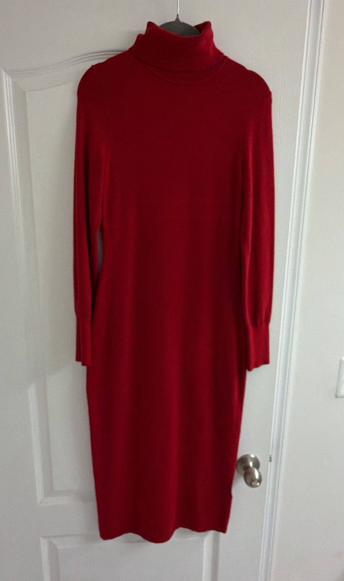 Ribbed Turtleneck Midi Sweater Dress 5