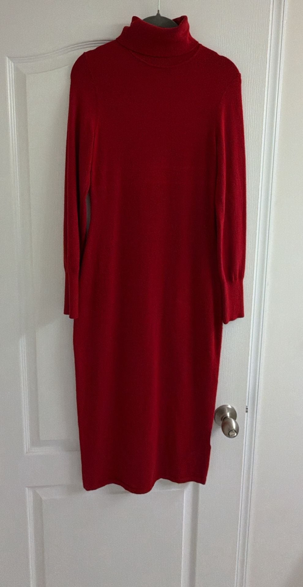 Ribbed Turtleneck Midi Sweater Dress 6