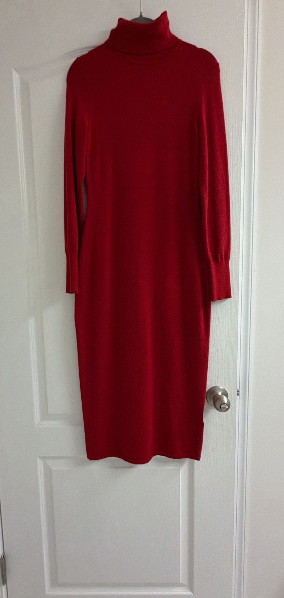 Ribbed Turtleneck Midi Sweater Dress 8