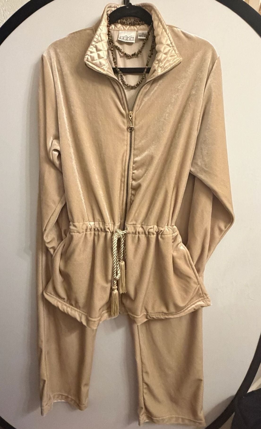 Villager Sport by Liz Claiborne Velour Jumpsuit Gold
#13V926 2