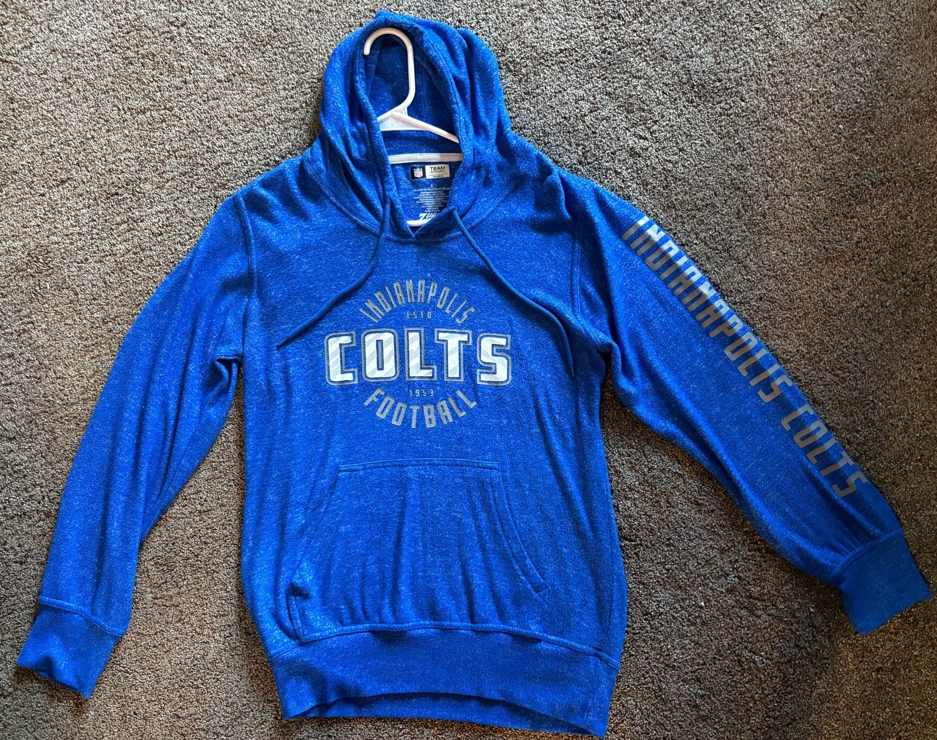 Zubaz Indianapolis Colts womens Hoodie Size S Blue Marled Soft Pullover 2
