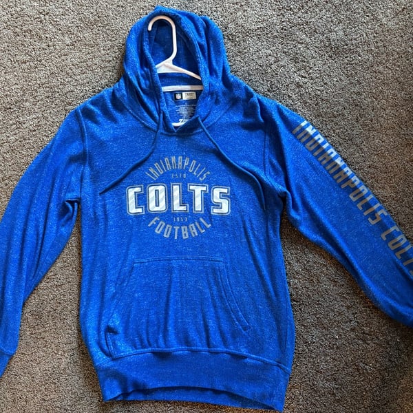 Zubaz Indianapolis Colts womens Hoodie Size S Blue Marled Soft Pullover