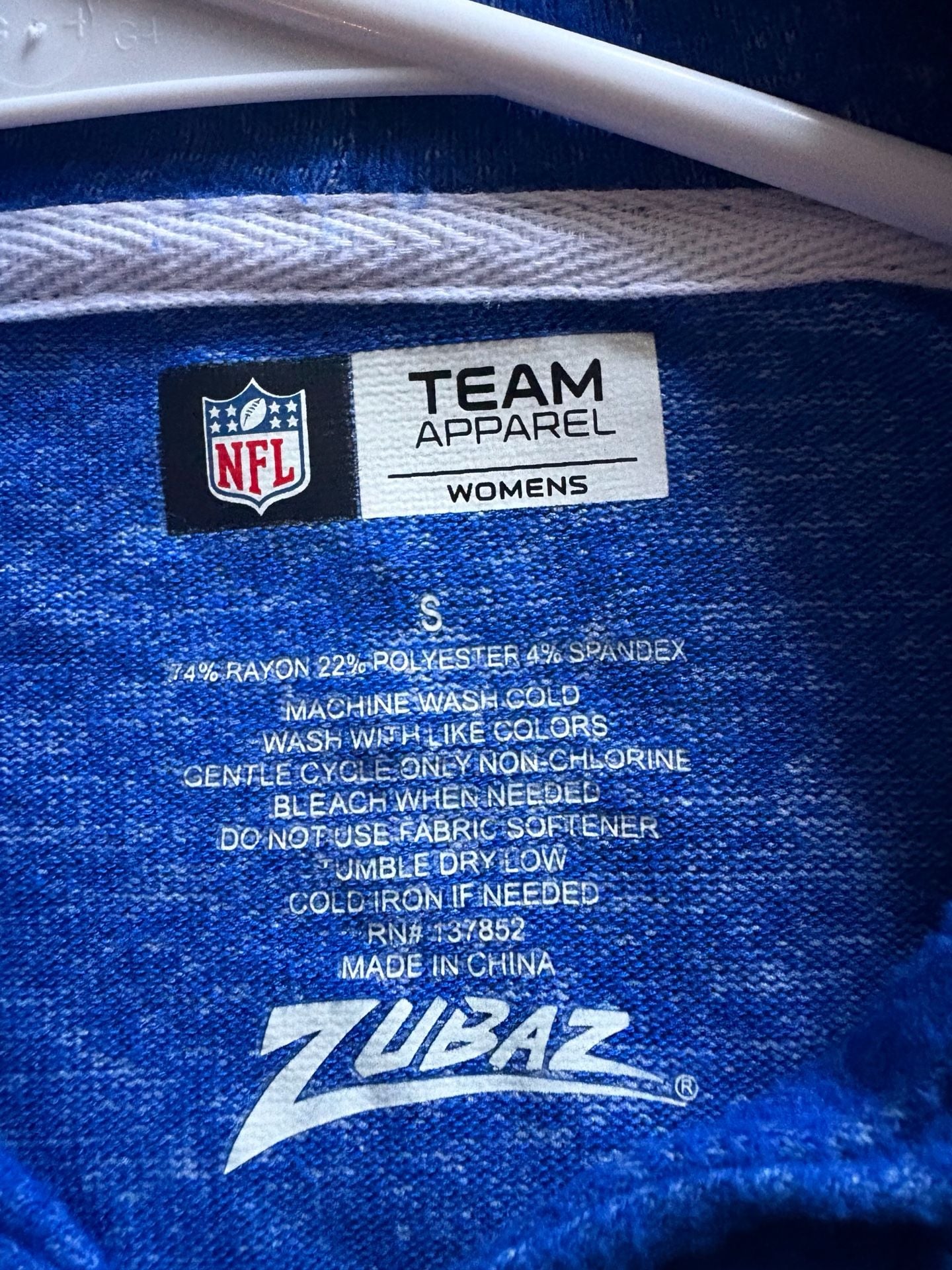 Zubaz Indianapolis Colts womens Hoodie Size S Blue Marled Soft Pullover 6