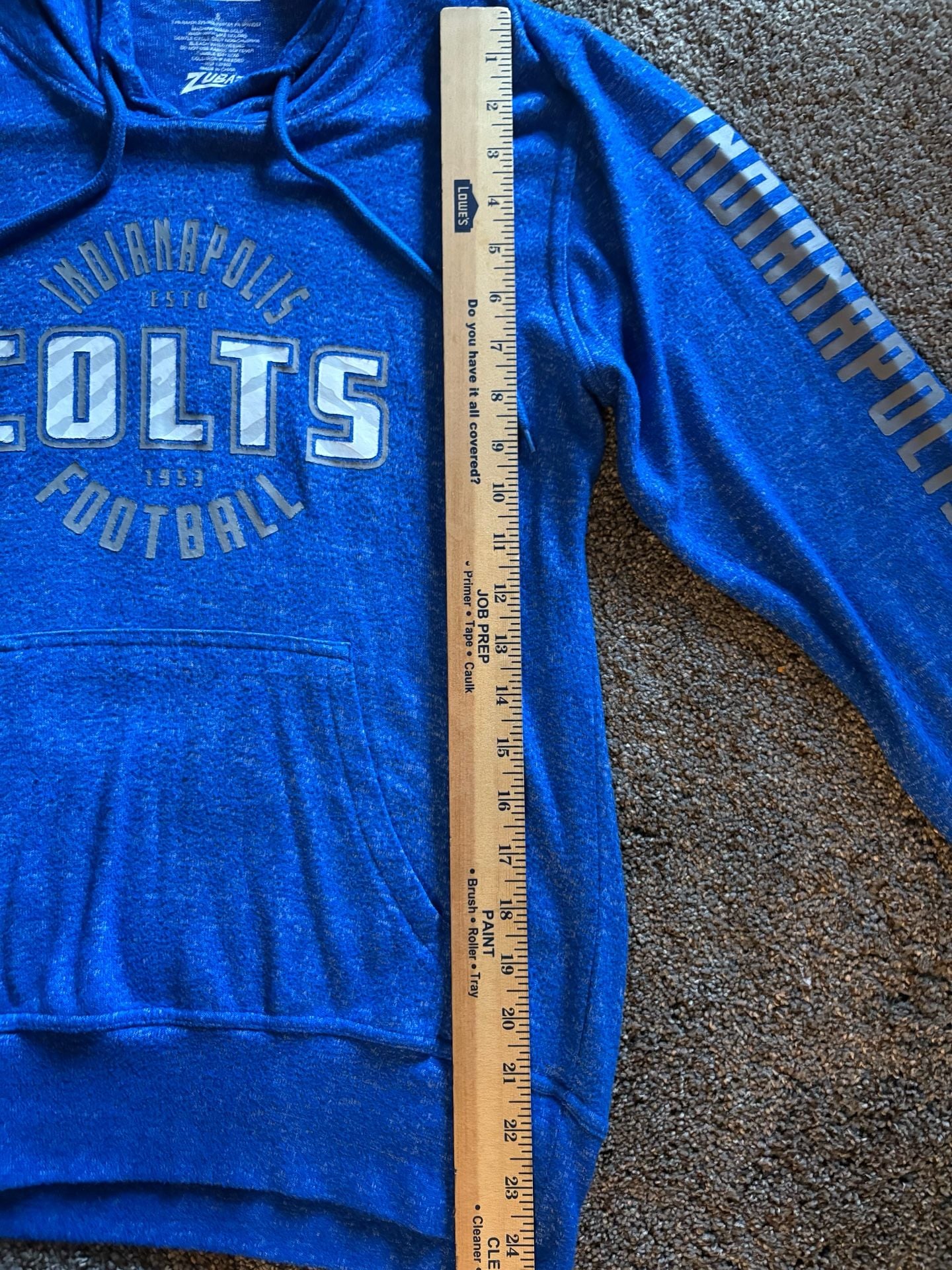 Zubaz Indianapolis Colts womens Hoodie Size S Blue Marled Soft Pullover 9