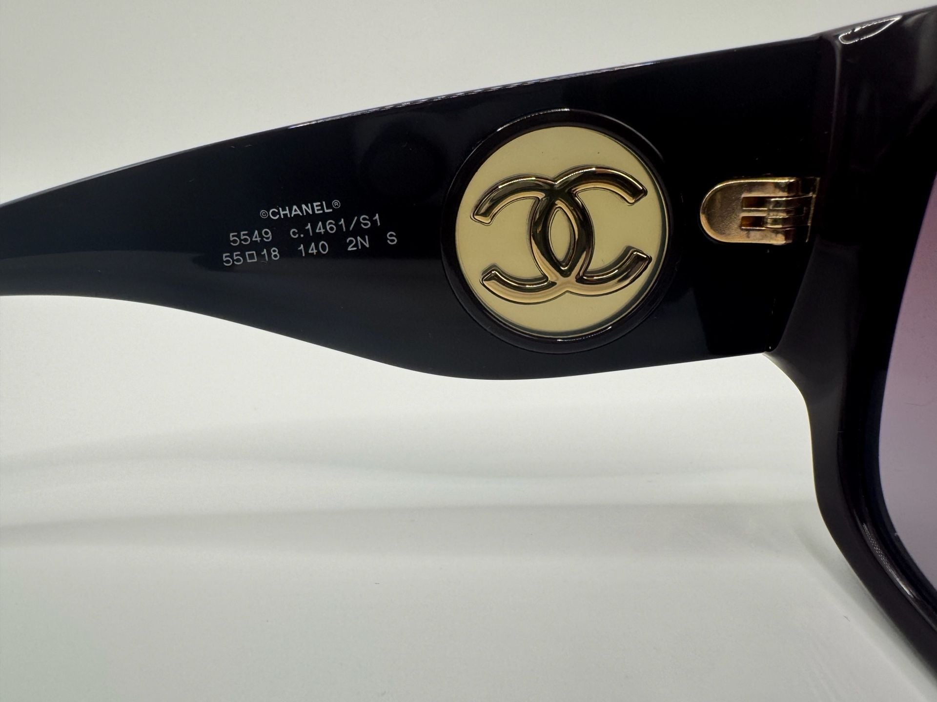 New Authentic Chanel Square Sunglasses 5549 Burgundy Gold CC 7