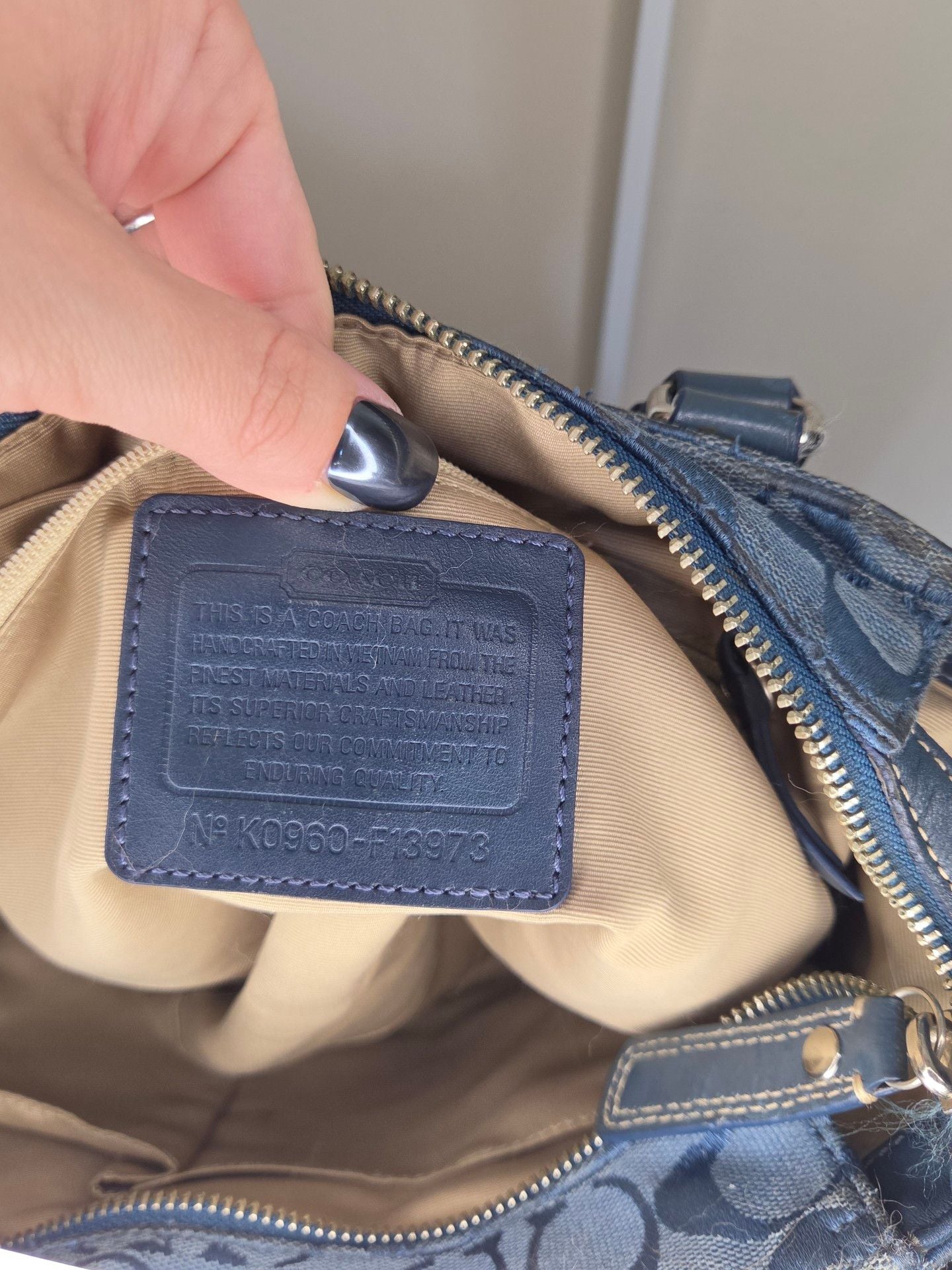 Coach Blue Signature Canvas Turn Lock Tote Bag 11