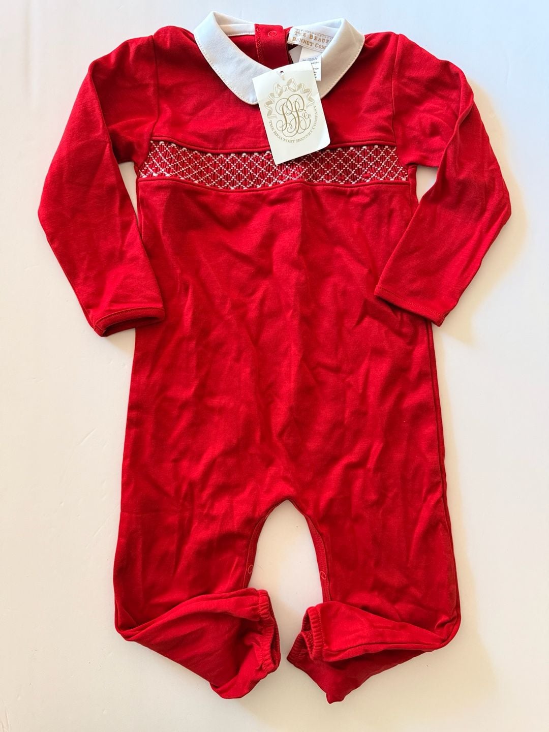 The Beaufort Bonnet Company Baby Rigsby Romper Richmond Red/White 2