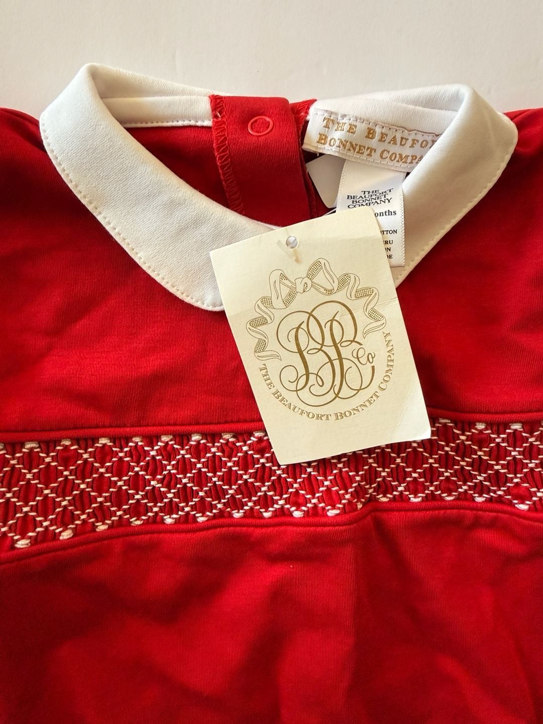 The Beaufort Bonnet Company Baby Rigsby Romper Richmond Red/White 3