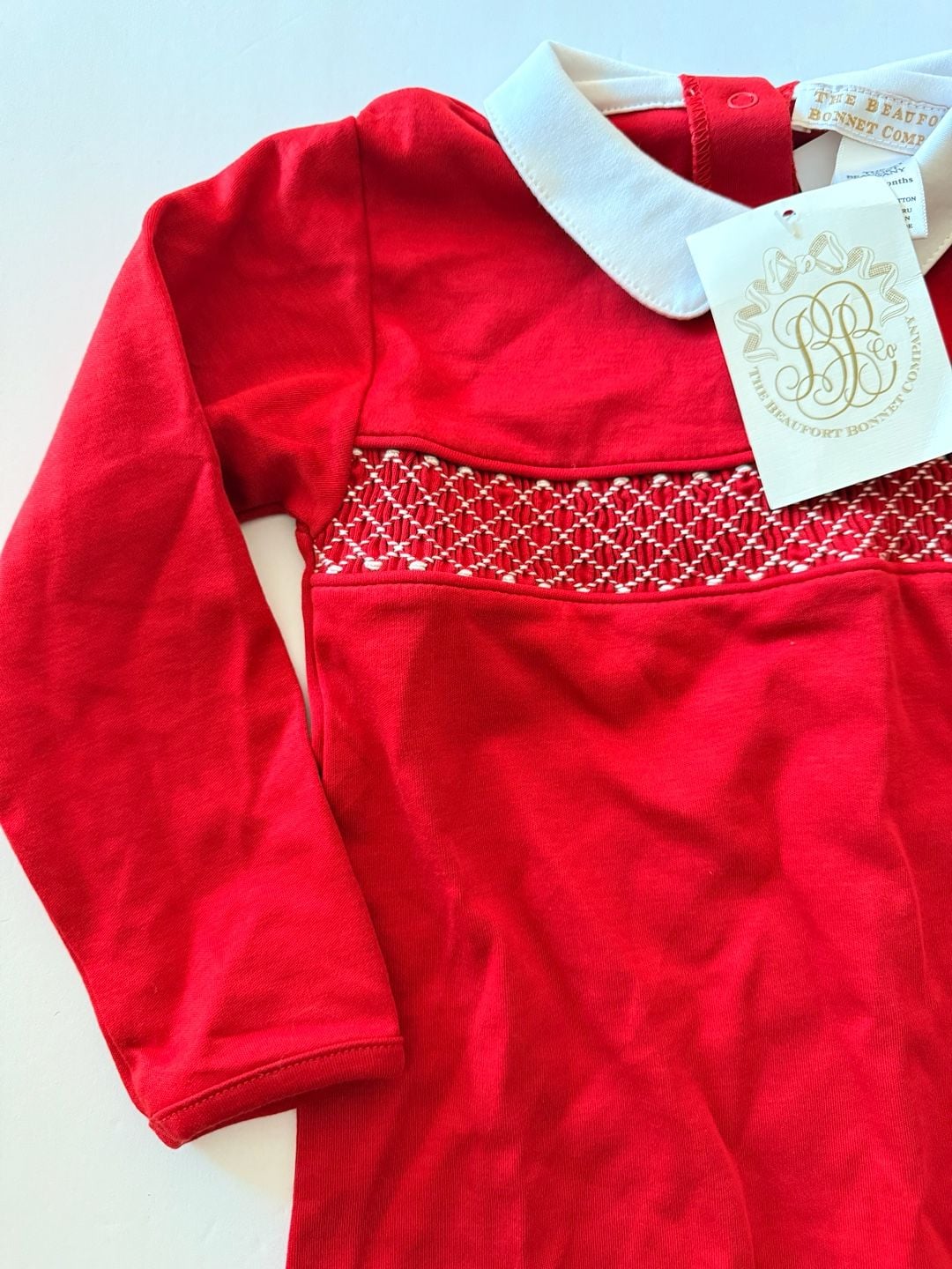The Beaufort Bonnet Company Baby Rigsby Romper Richmond Red/White 4
