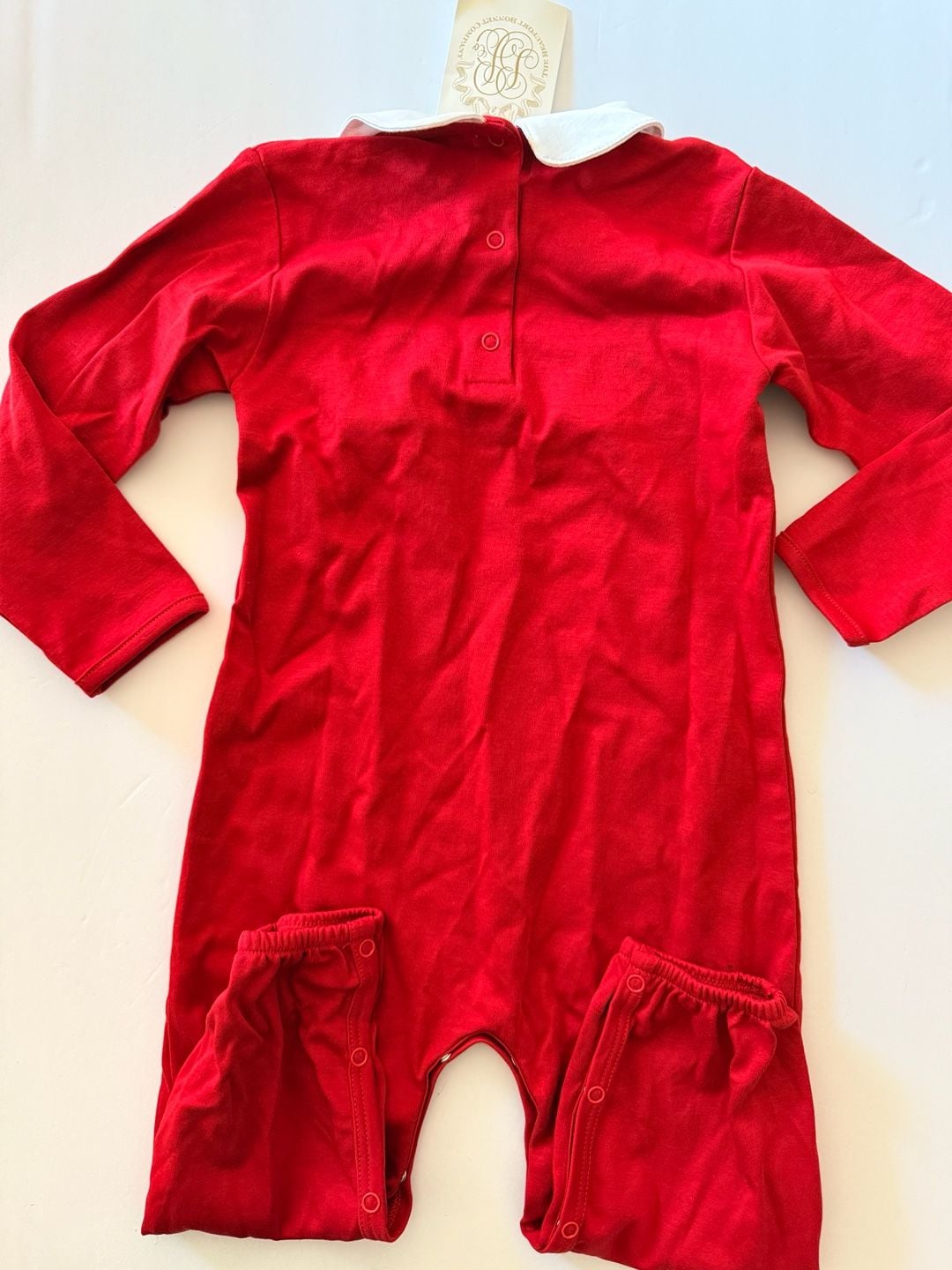 The Beaufort Bonnet Company Baby Rigsby Romper Richmond Red/White 5