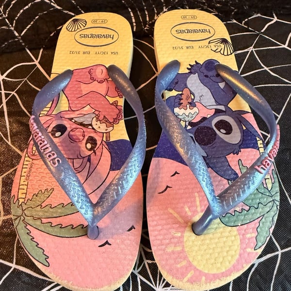 Havaianas Kids Slim Disney Stitch Flip Flops Size 13 Youth Multicolored