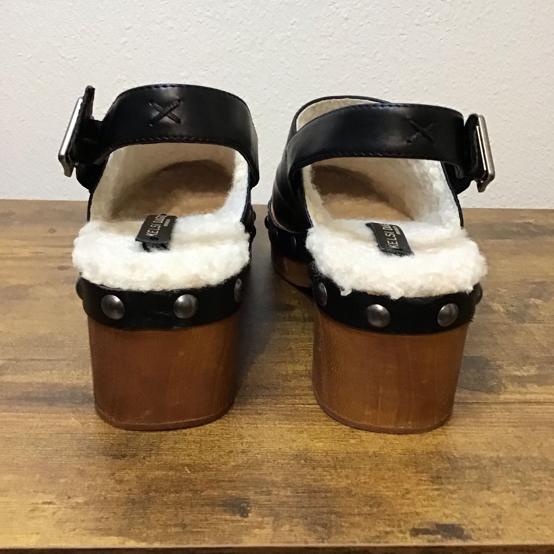 Kelsi Dagger Brooklyn Slingback Clogs Sz 8.5 Black Studded Boho Hippie 9