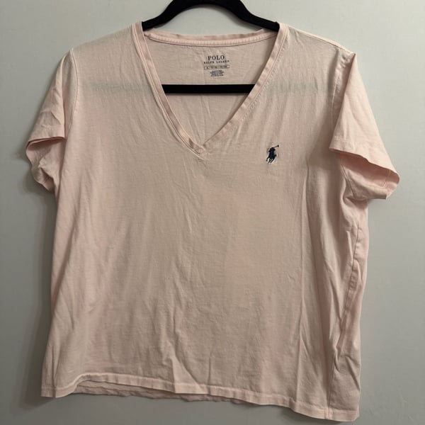 Polo Ralph Lauren V-Neck T-Shirt Pink #0779-3V