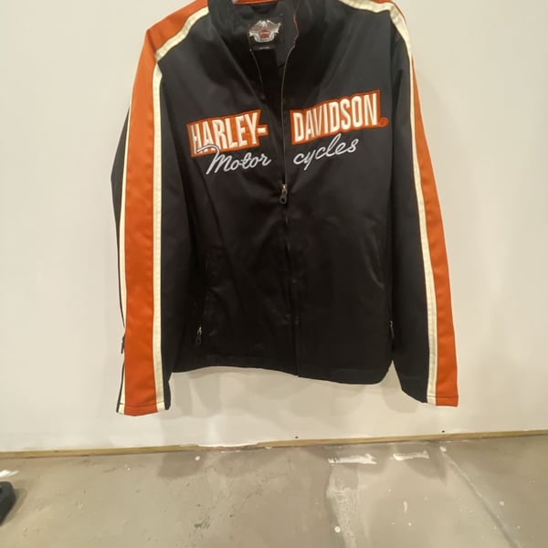Harley-Davidson Motorcycle Jacket Size 2W Black Orange White