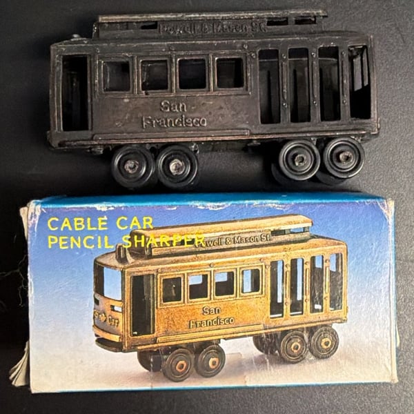 Vintage San Francisco Powell & Mason St Cable Car Metal Pencil Sharpener