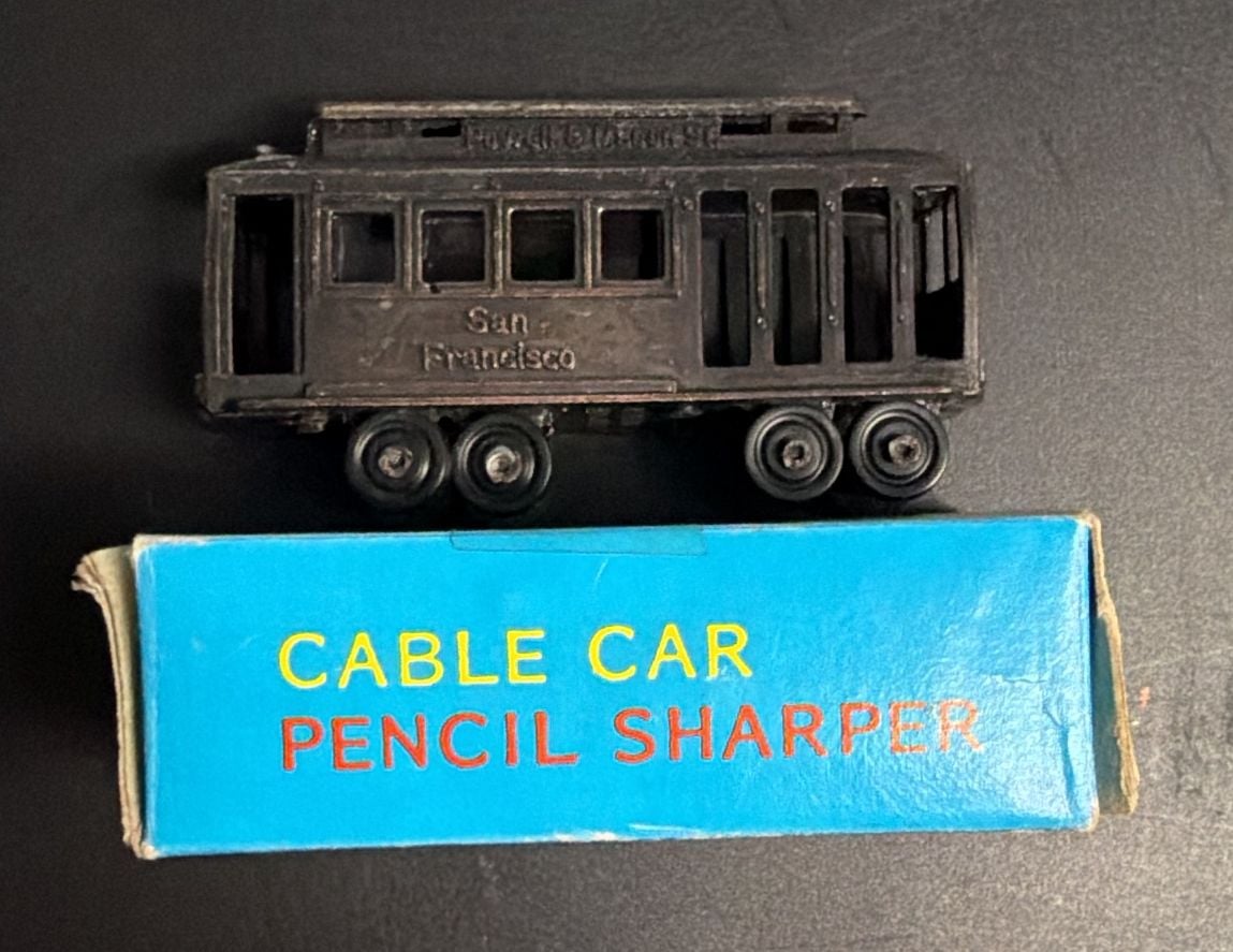 Vintage San Francisco Powell & Mason St Cable Car Metal Pencil Sharpener 2