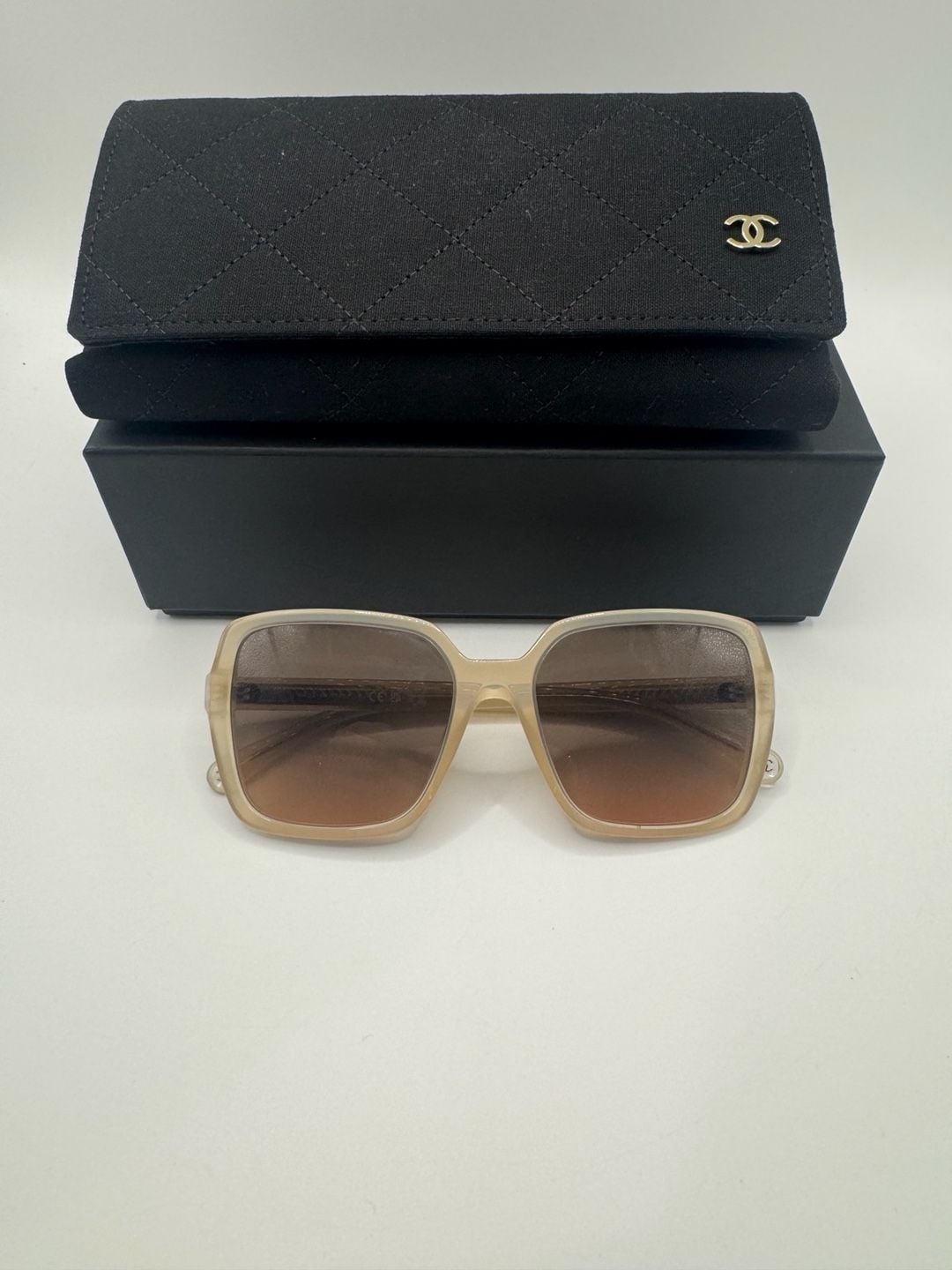 Authentic New Chanel Interlocking CC Logo Square Sunglasses 5505 Brown 2
