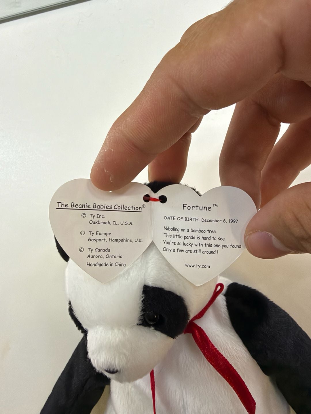 Ty Beanie Baby Fortune the Panda Bear Plush Toy Mint with Tags 2