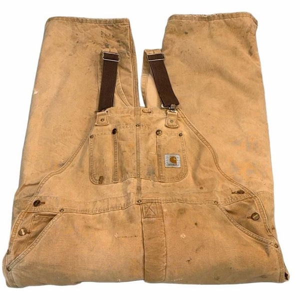 Carhartt Quilted Insulated Double Knee Bib Overalls Item 0490