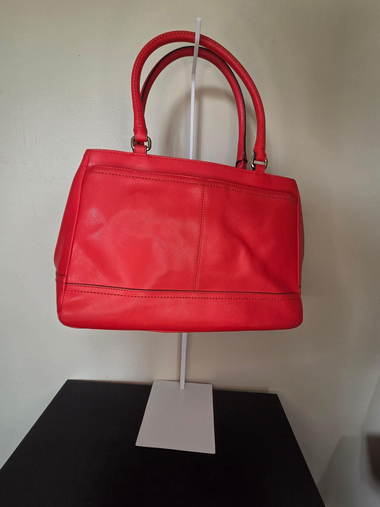 Coach Red Leather Park Saffiano Carryall Tote Bag 3