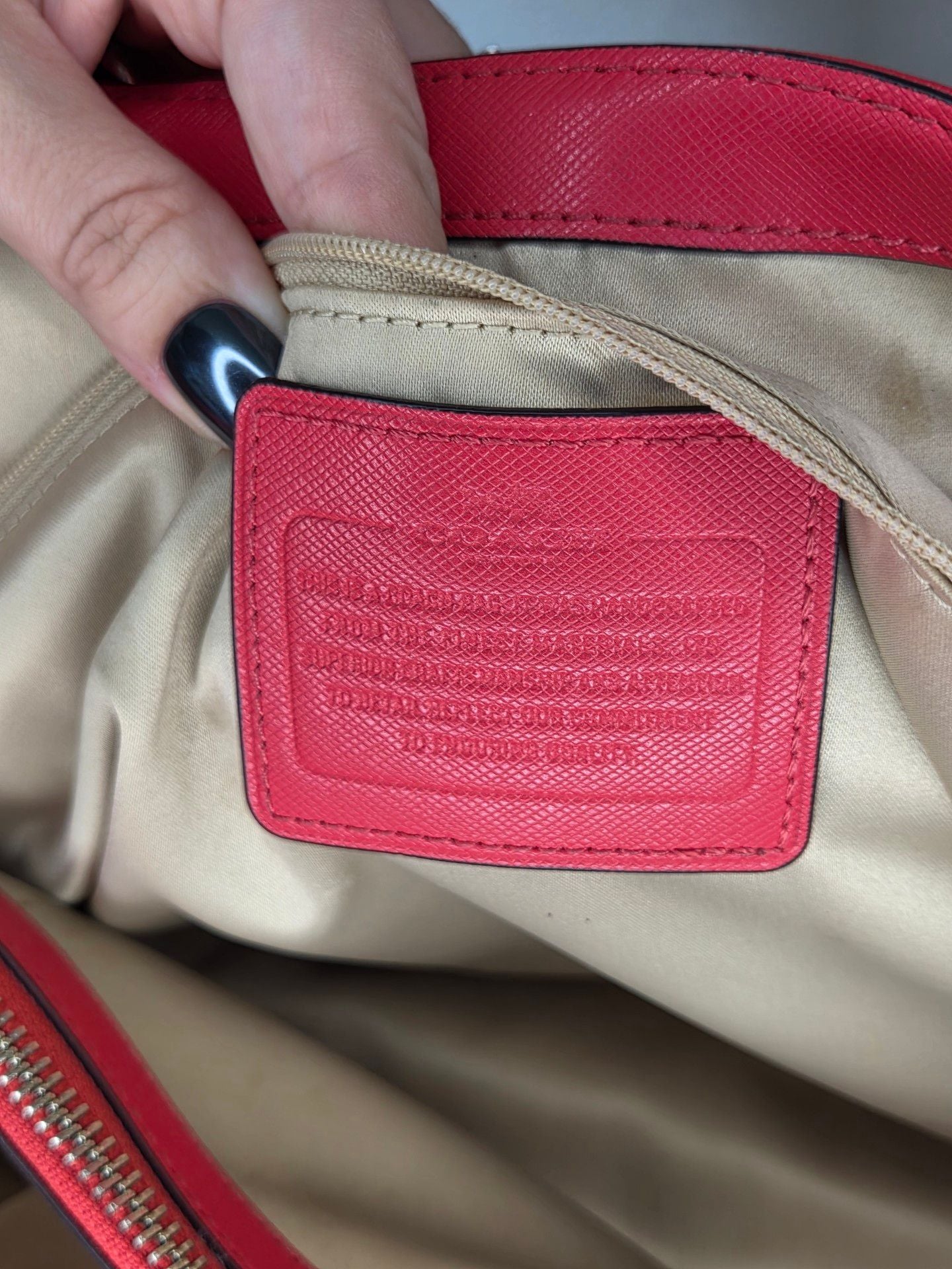 Coach Red Leather Park Saffiano Carryall Tote Bag 8