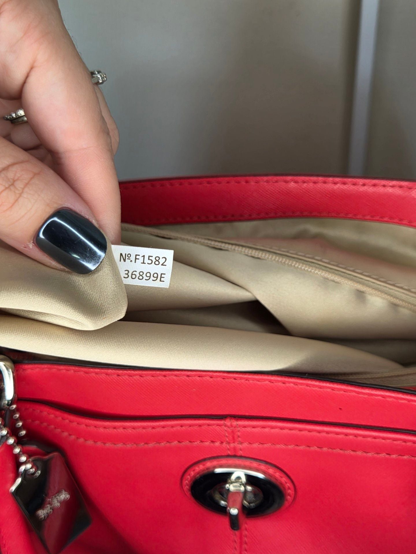 Coach Red Leather Park Saffiano Carryall Tote Bag 9