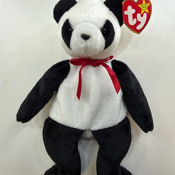 Ty Beanie Baby Fortune the Panda Bear Plush Toy Mint with Tags