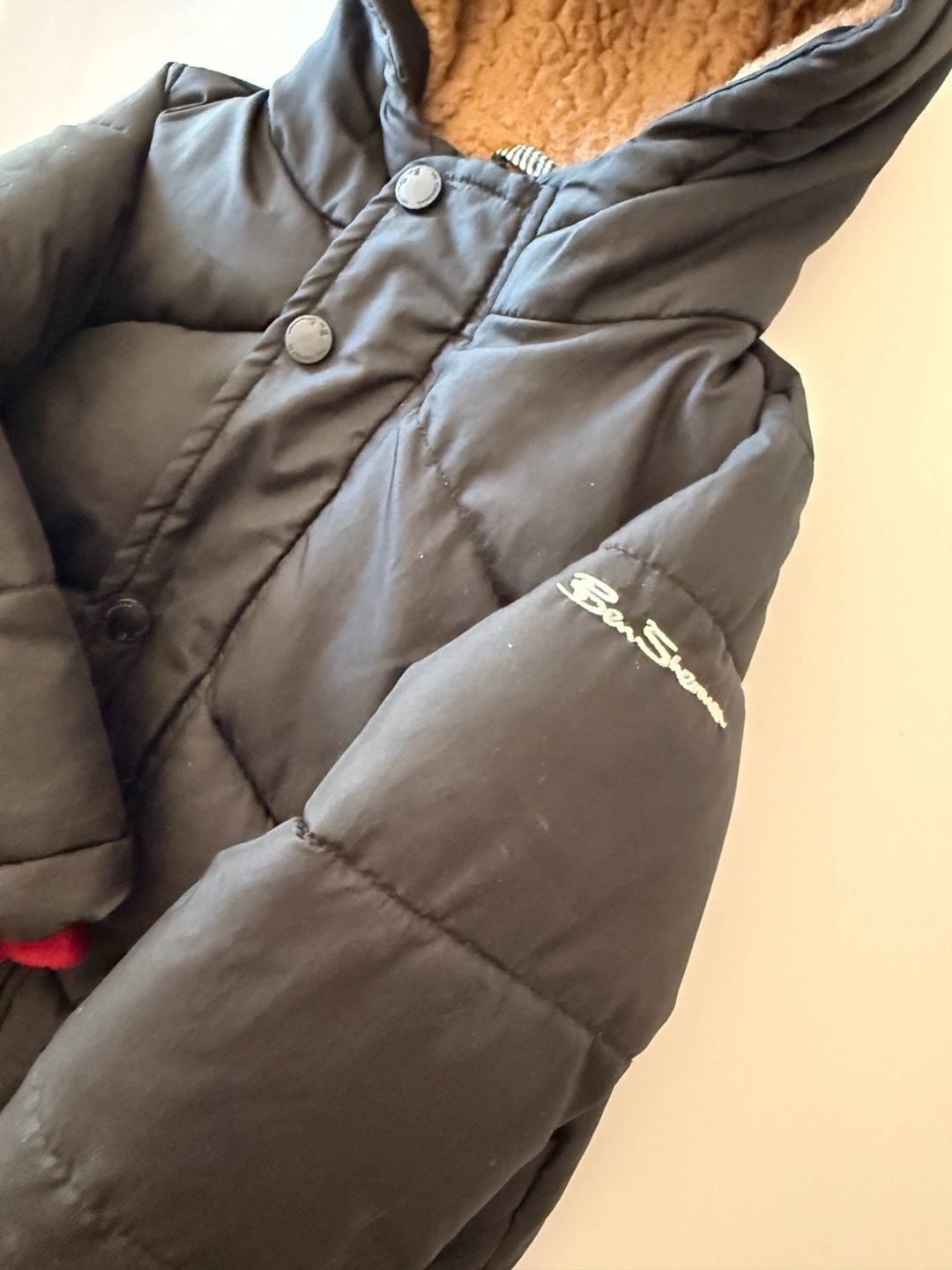 Ben Sherman Puffer Jacket Size 2T Black Sherpa Lined Hooded Winter Coat 2