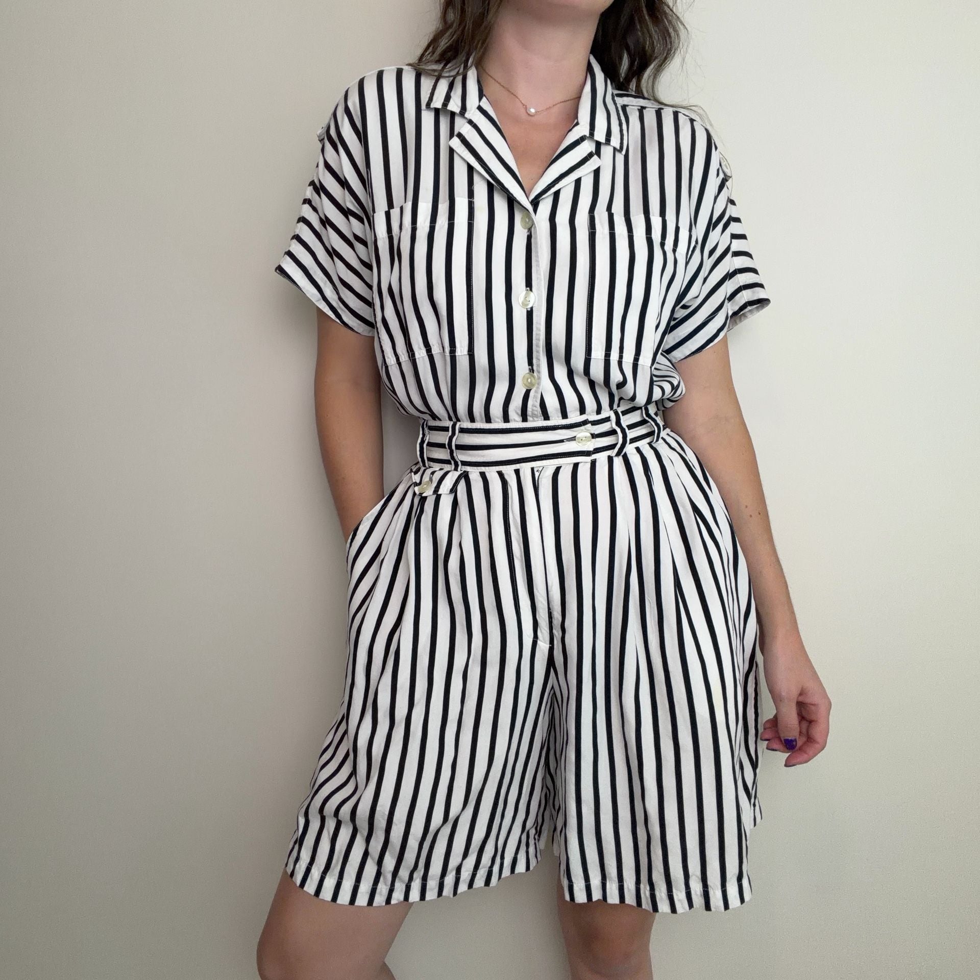 Vintage Striped Romper 2