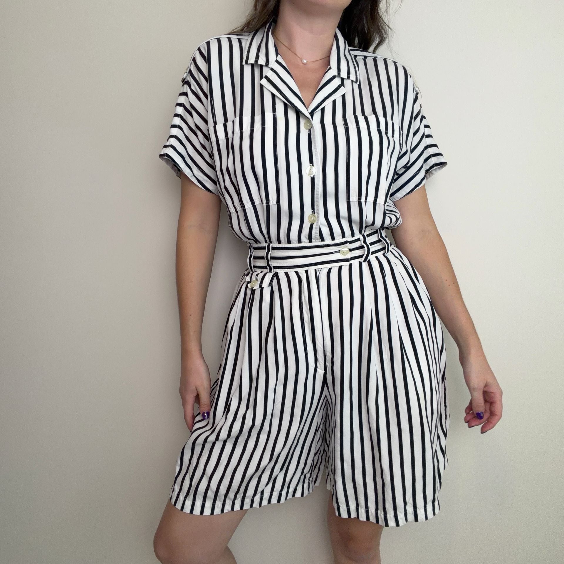 Vintage Striped Romper 3