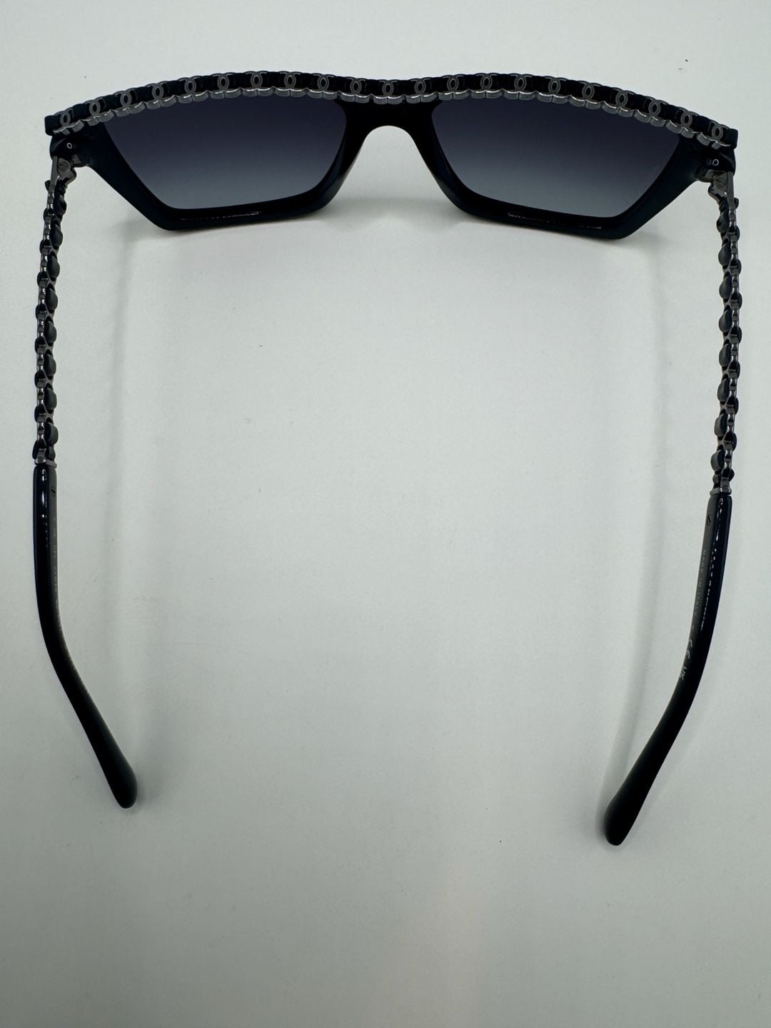 Authentic New Chanel Rectangle Sunglasses 5448-Q Size 54-17 Black Chain Frame 7