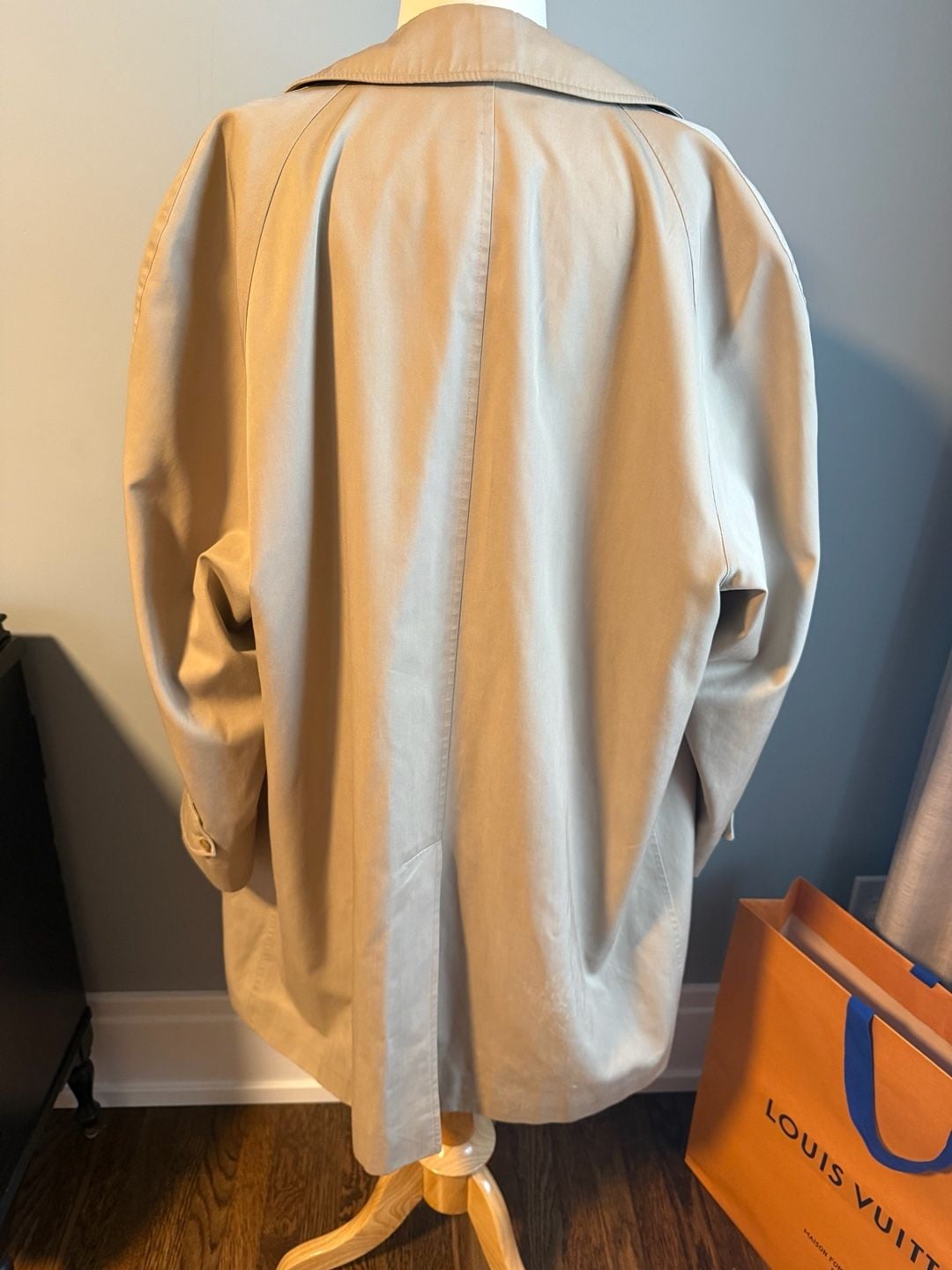Men's Large Burberrys Hector Powe Vintage Trench Coat Plaid Lined 3
