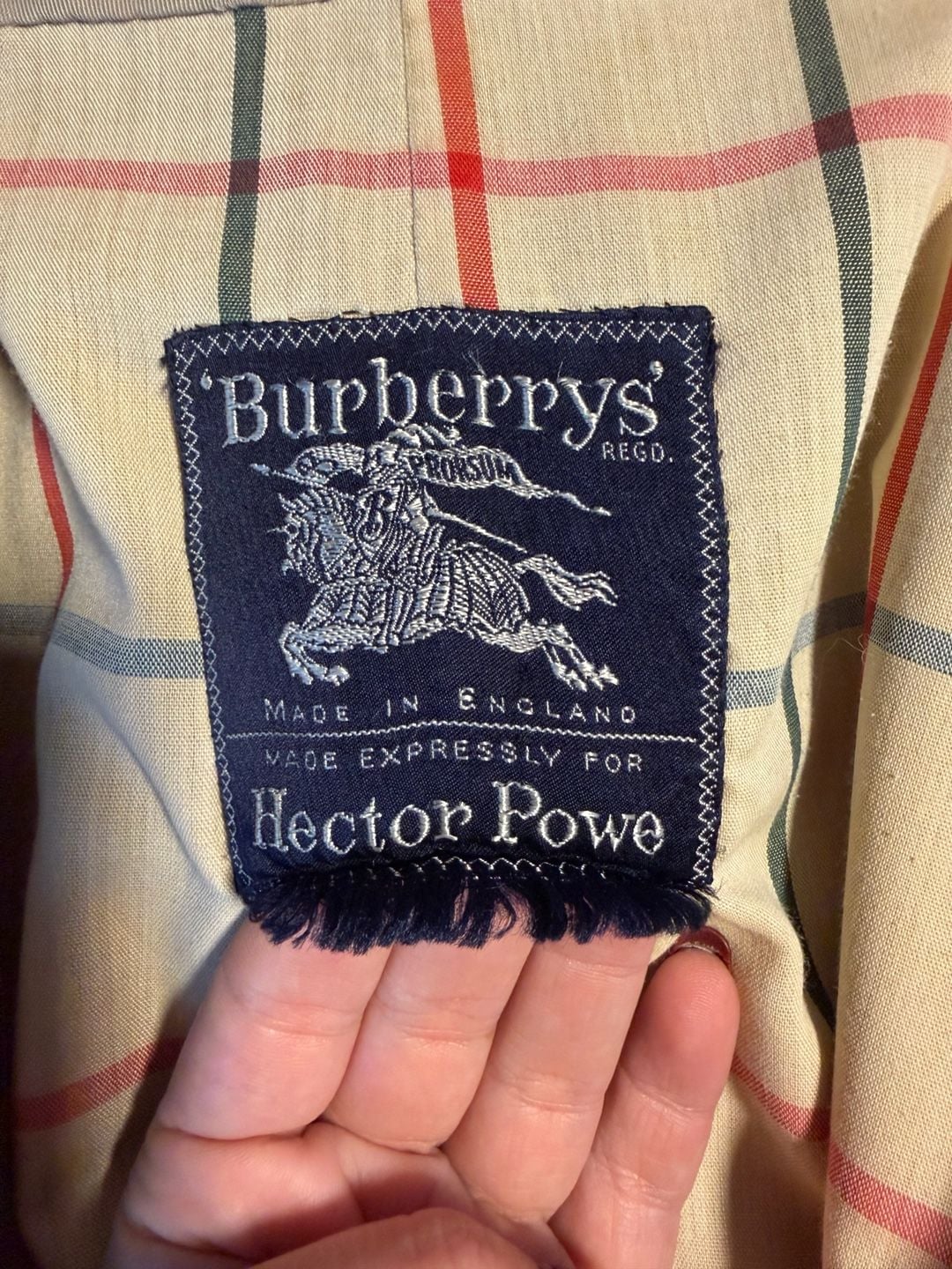 Men's Large Burberrys Hector Powe Vintage Trench Coat Plaid Lined 8