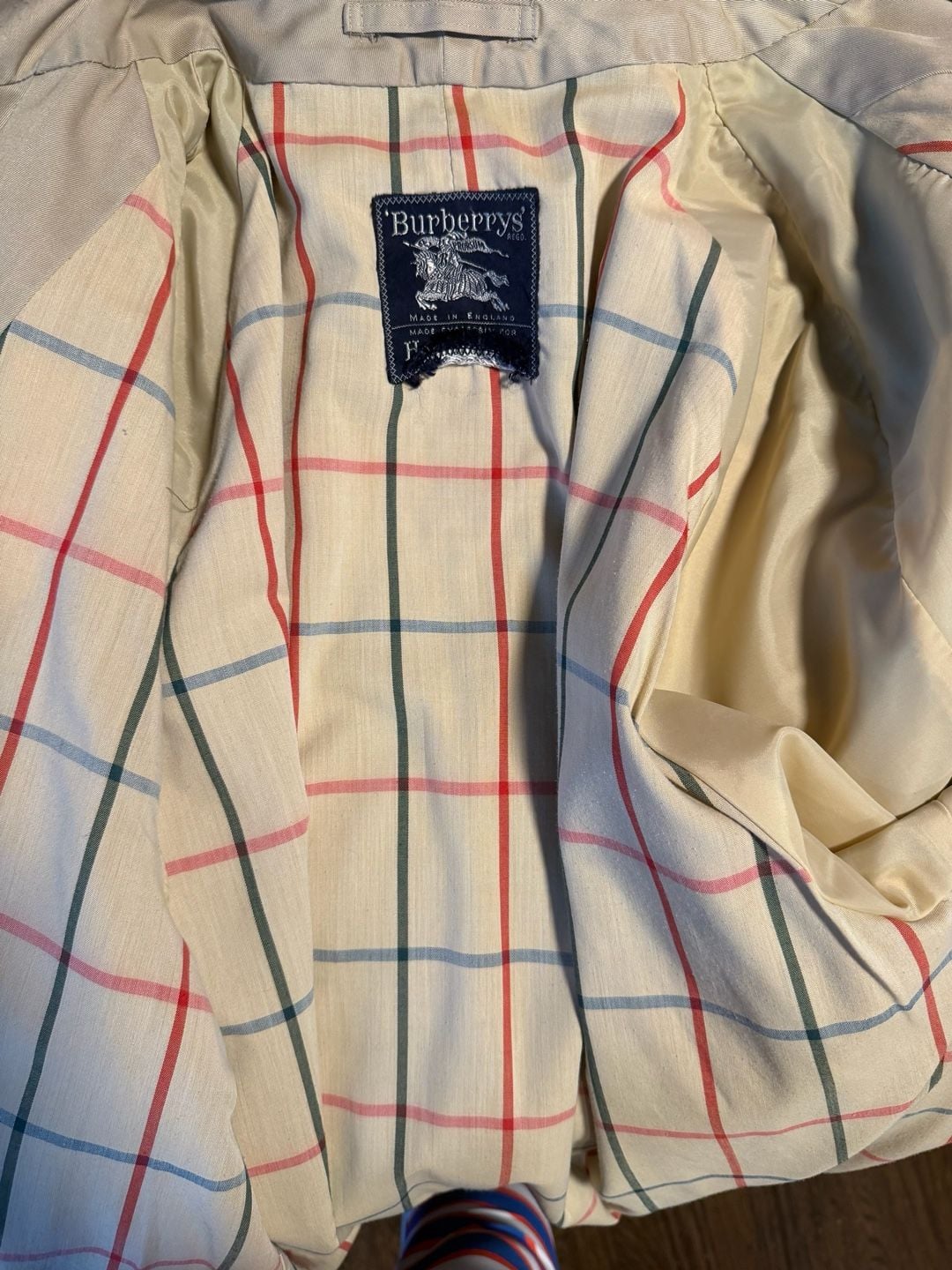 Men's Large Burberrys Hector Powe Vintage Trench Coat Plaid Lined 9