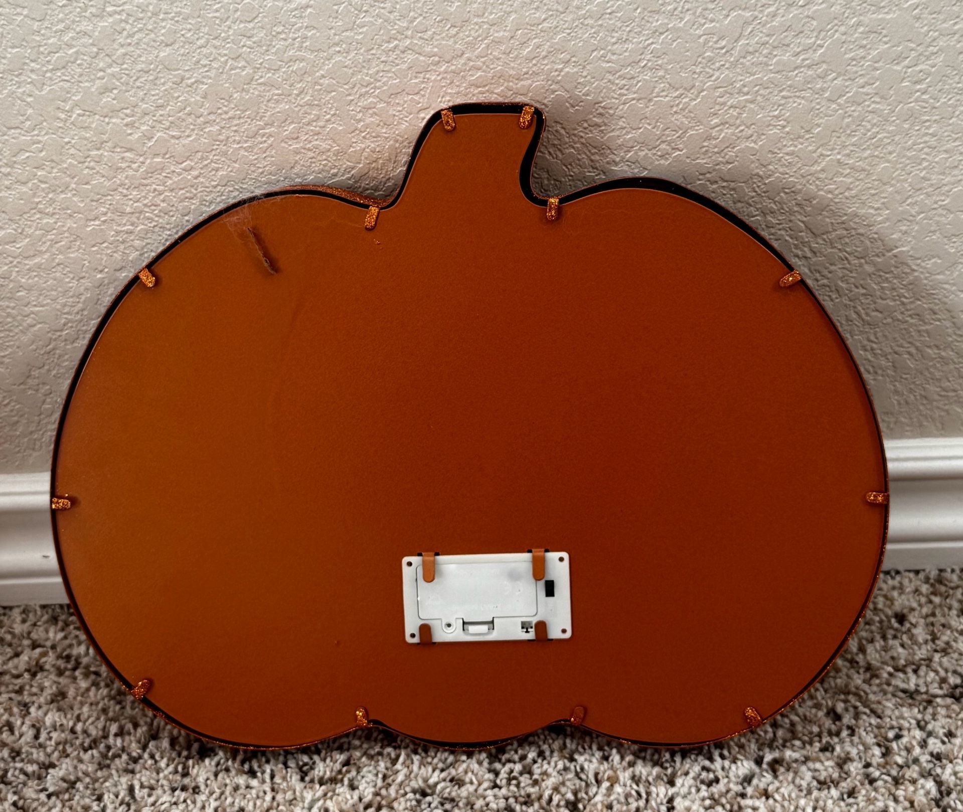 Metal-framed Orange Glitter, Color Changing LightUp Jack O’Lantern Marquee Sign 2