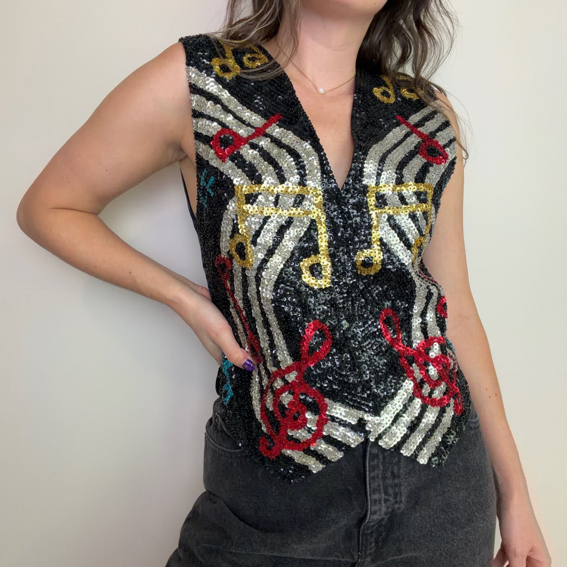 Vintage Music Note Vest 2