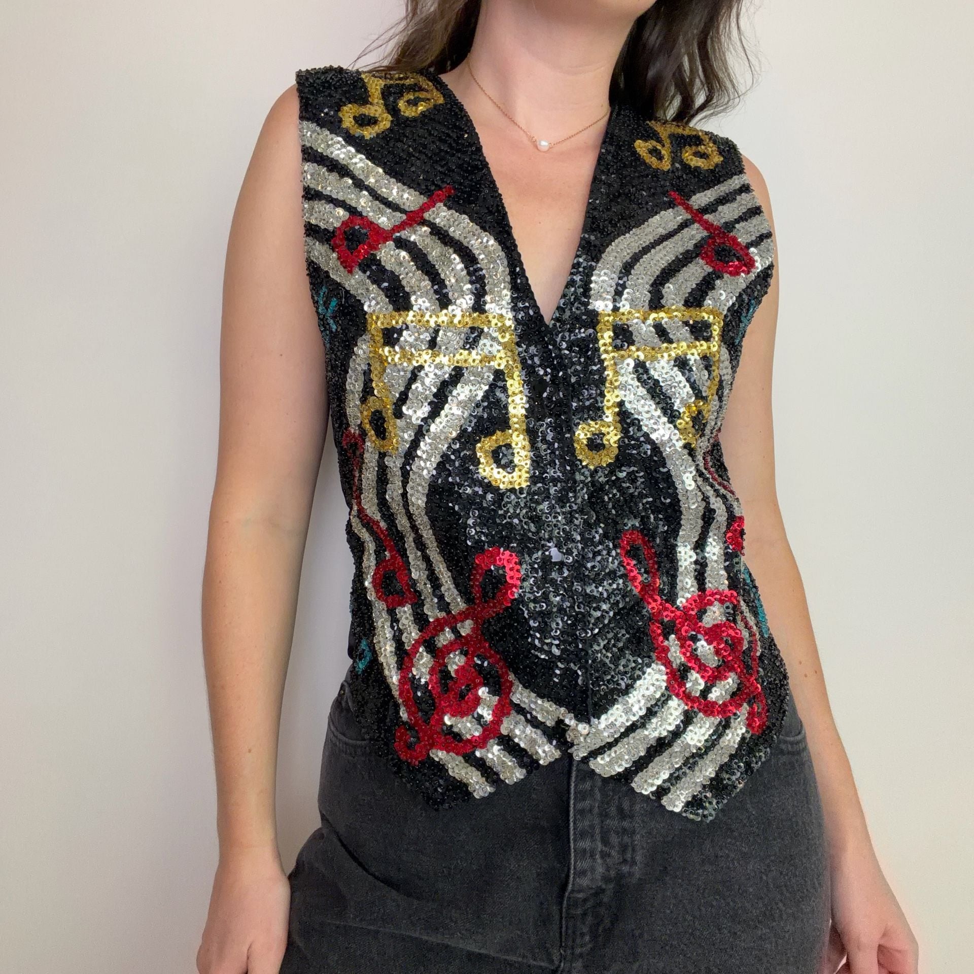 Vintage Music Note Vest 3