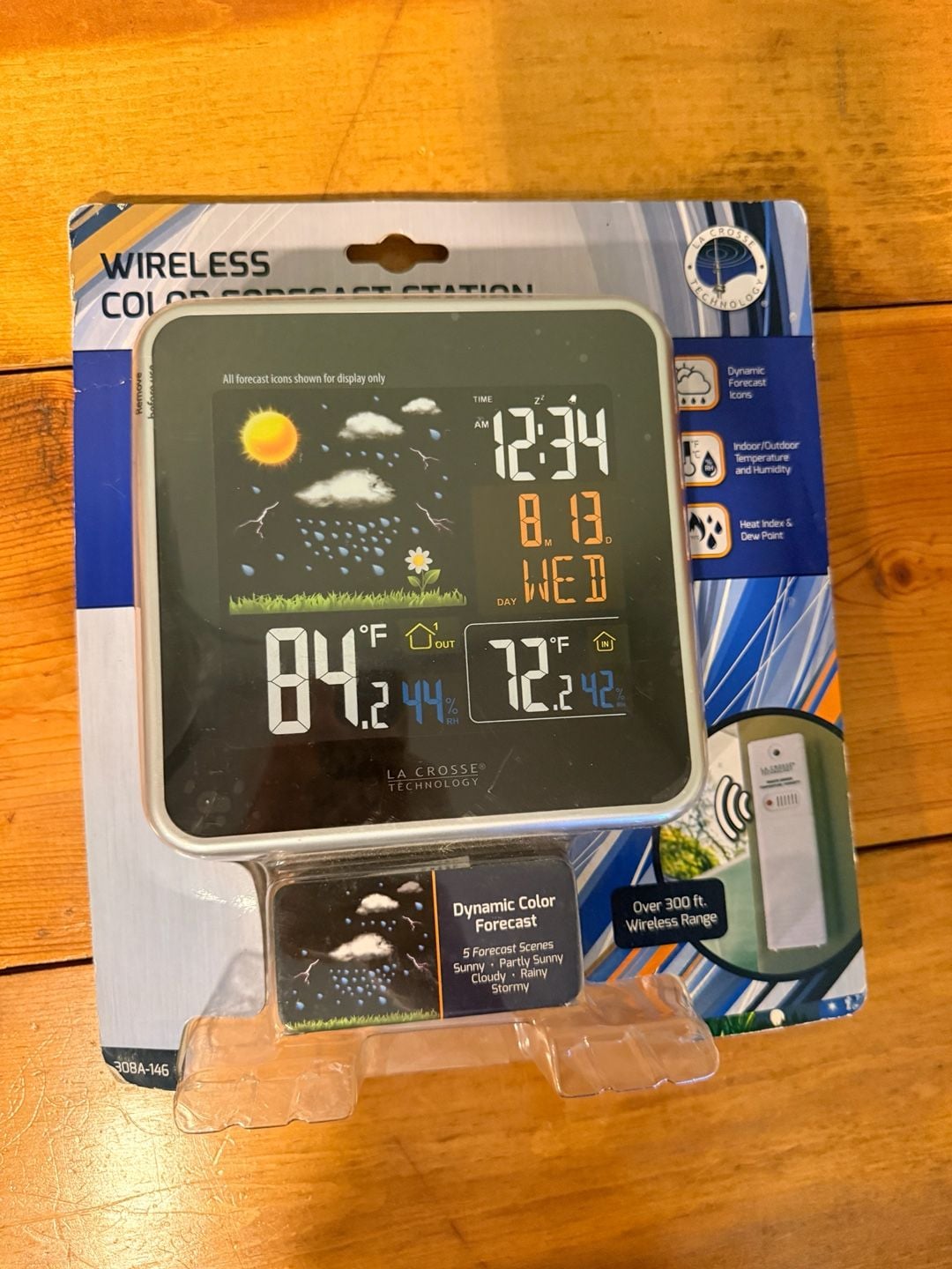 La Crosse Technology Wireless Color Forecast Station 308A-146 New 1