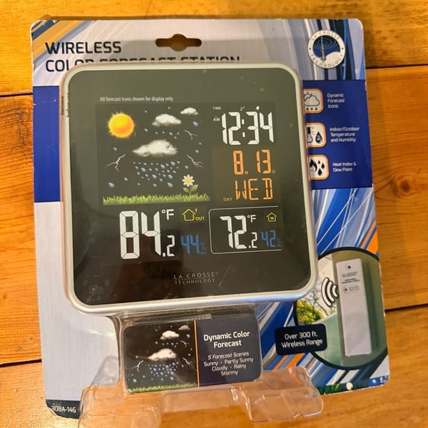 La Crosse Technology Wireless Color Forecast Station 308A-146 New
