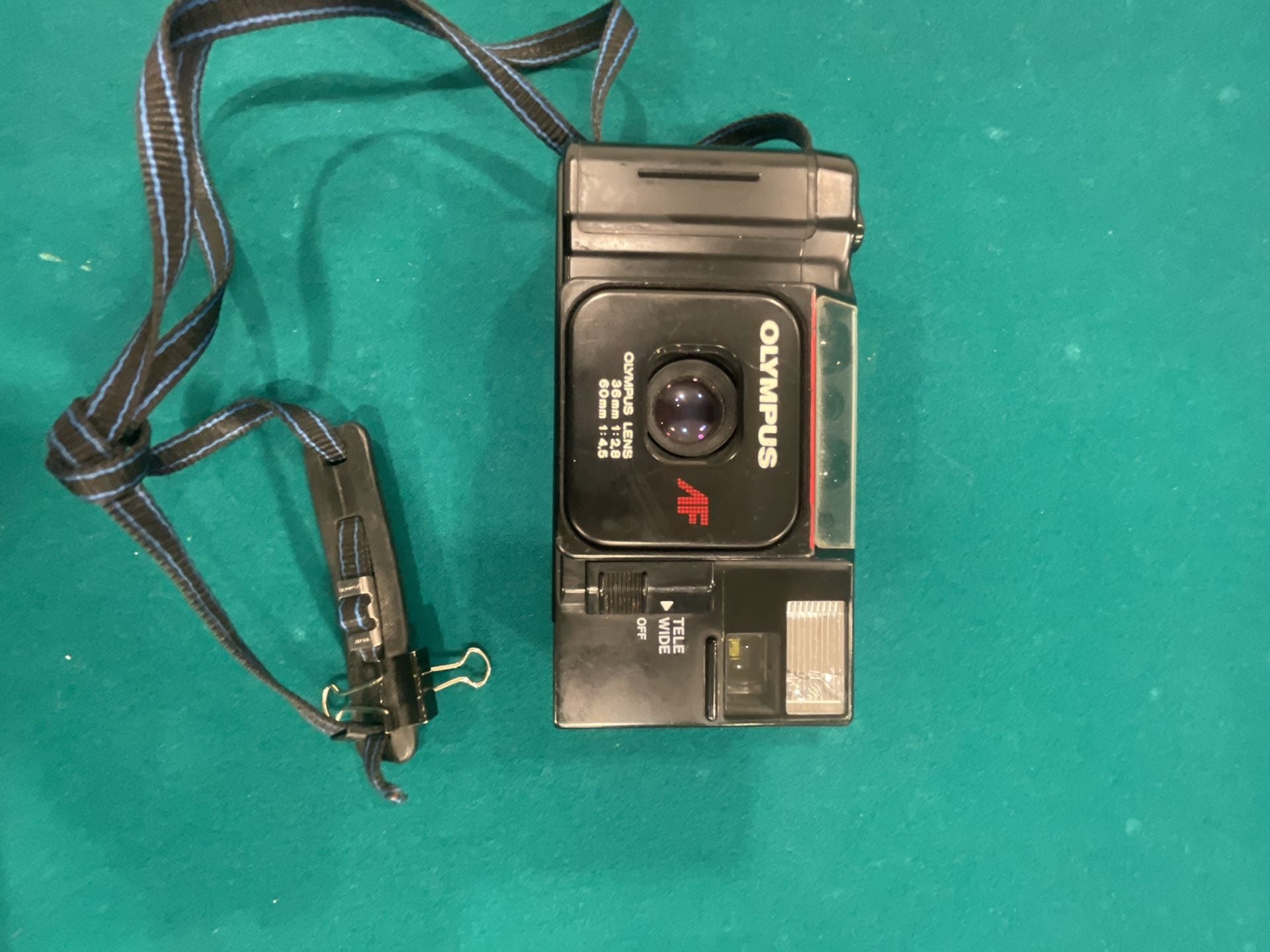 Olympus Quick Shooter Tele 35mm Point and Shoot Film Camera Black 4