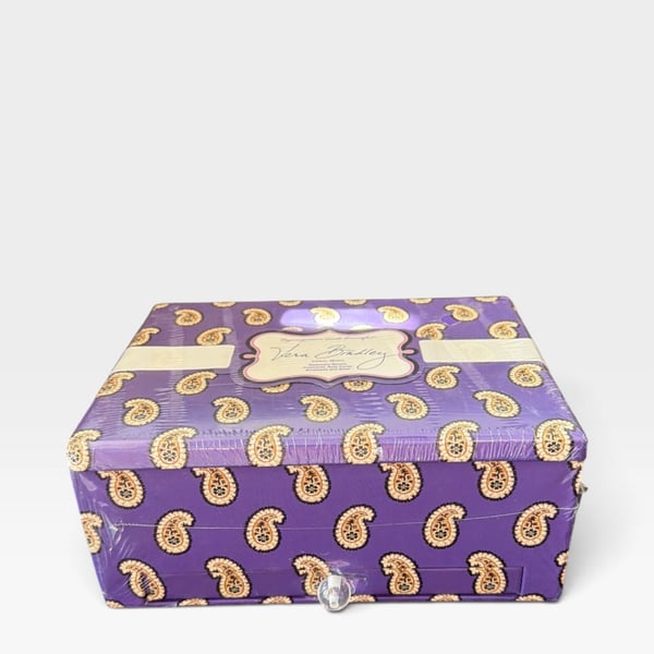 Vera Bradley Sealed Mail Box Storage Box Simply Violet Retired Paisley Pattern