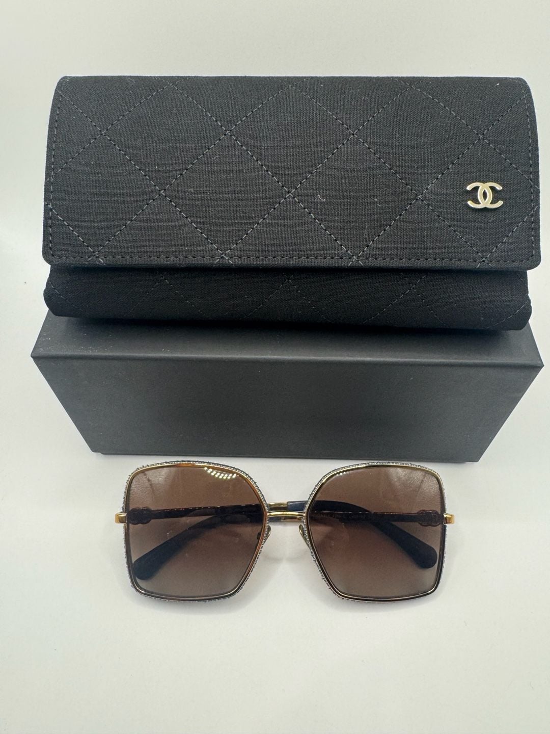 New Authentic CHANEL 4288Q C125/S2 Sunglasses Denim Gold Gradient Polarized 2