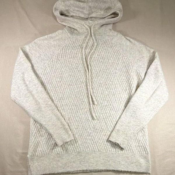 Staccato Sweater Hoodie Size S Cream Knit Pullover Long Sleeve