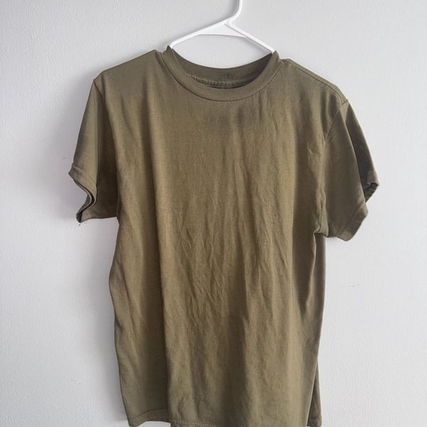 USGI Army T-Shirt Medium Olive Green Military Short Sleeve Cotton