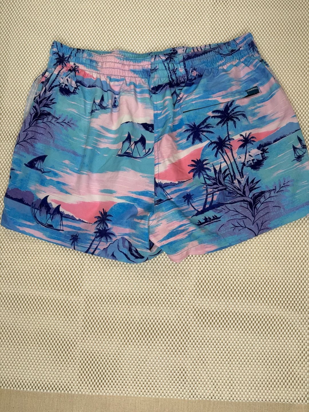 Chubbies Men’s Swim Trunks Size XL Blue Tropical Island Palm Tree 3