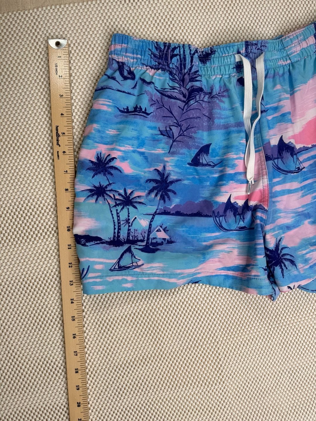 Chubbies Men’s Swim Trunks Size XL Blue Tropical Island Palm Tree 11
